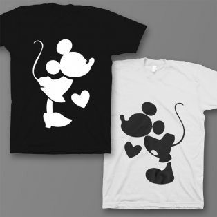 Парные футболки для влюбленных "Микки и Мини Маус"